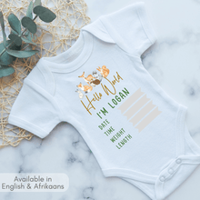 Load image into Gallery viewer, Woodlands Birth Announcement Onesie