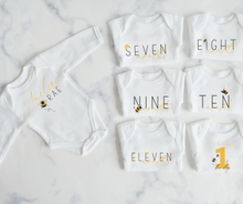 Load image into Gallery viewer, Bee Monthly Milestone Onesie Set