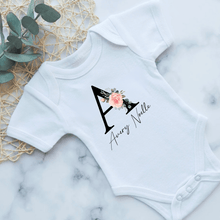 Load image into Gallery viewer, Floral Name Onesie