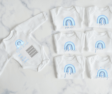 Load image into Gallery viewer, Blue Rainbow Monthly Milestone Onesie Set