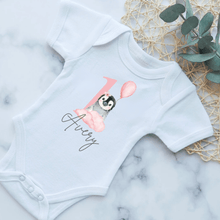 Load image into Gallery viewer, Penguin Birthday Onesie - Pink