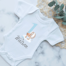 Load image into Gallery viewer, Hot Air Balloon Birthday Onesie - Blue