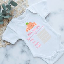 Load image into Gallery viewer, Peach Birth Announcement Onesie