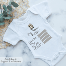 Load image into Gallery viewer, Raccoon Birth Announcement Onesie
