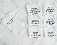 Load image into Gallery viewer, F R I E N D S Monthly Milestone Onesie Set