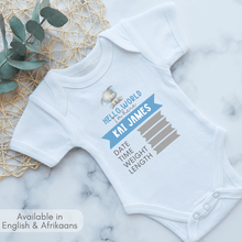 Load image into Gallery viewer, Elephant Birth Announcement Onesie