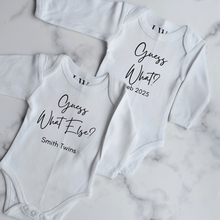 Load image into Gallery viewer, Guess What Twin Onesie Set

