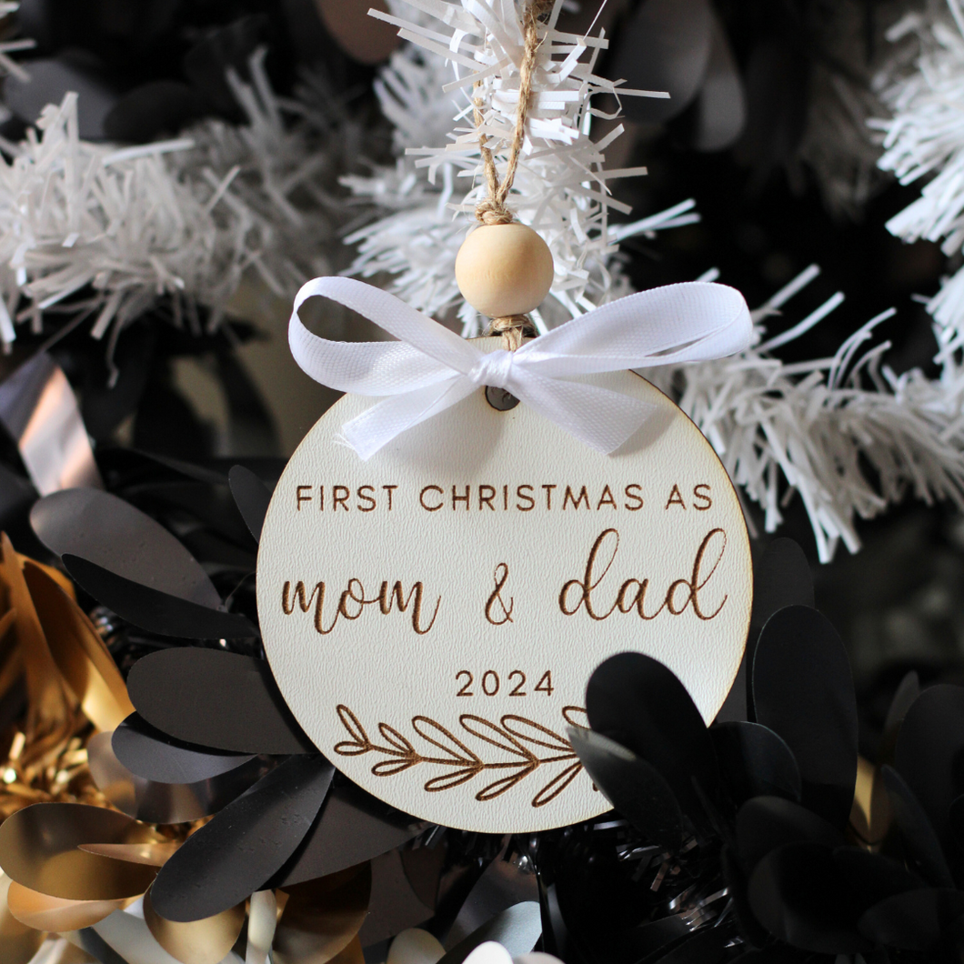 First Christmas As Wooden Ornament