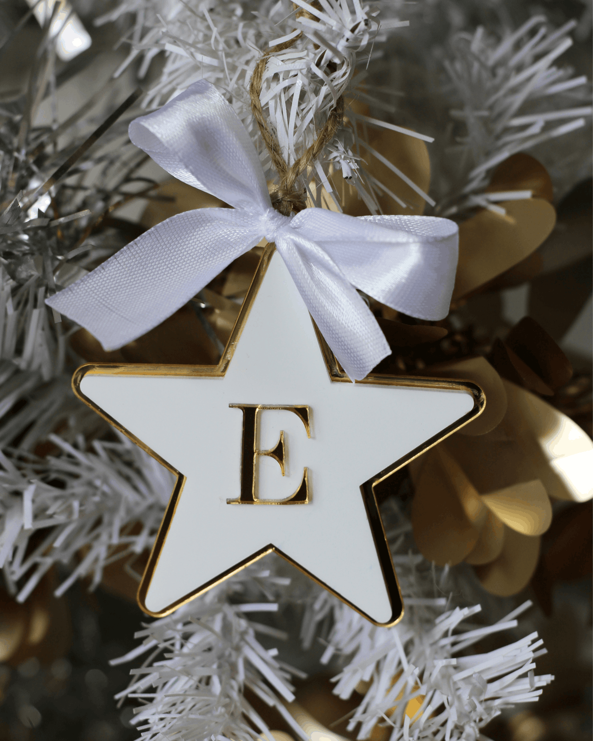 Double Layerd Initial Star Christmas Ornament | Christmas