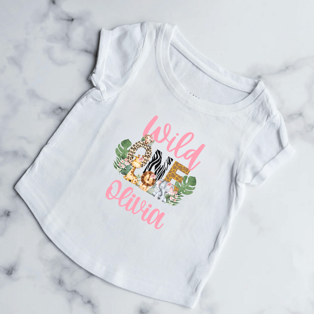 Pink Wild One Birthday Shirt