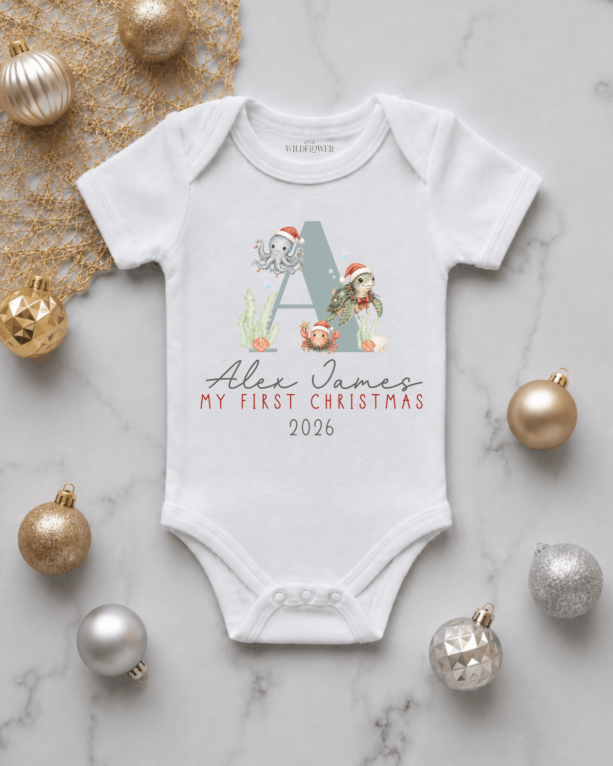 Personalised Ocean First Christmas Onesie | Christmas
