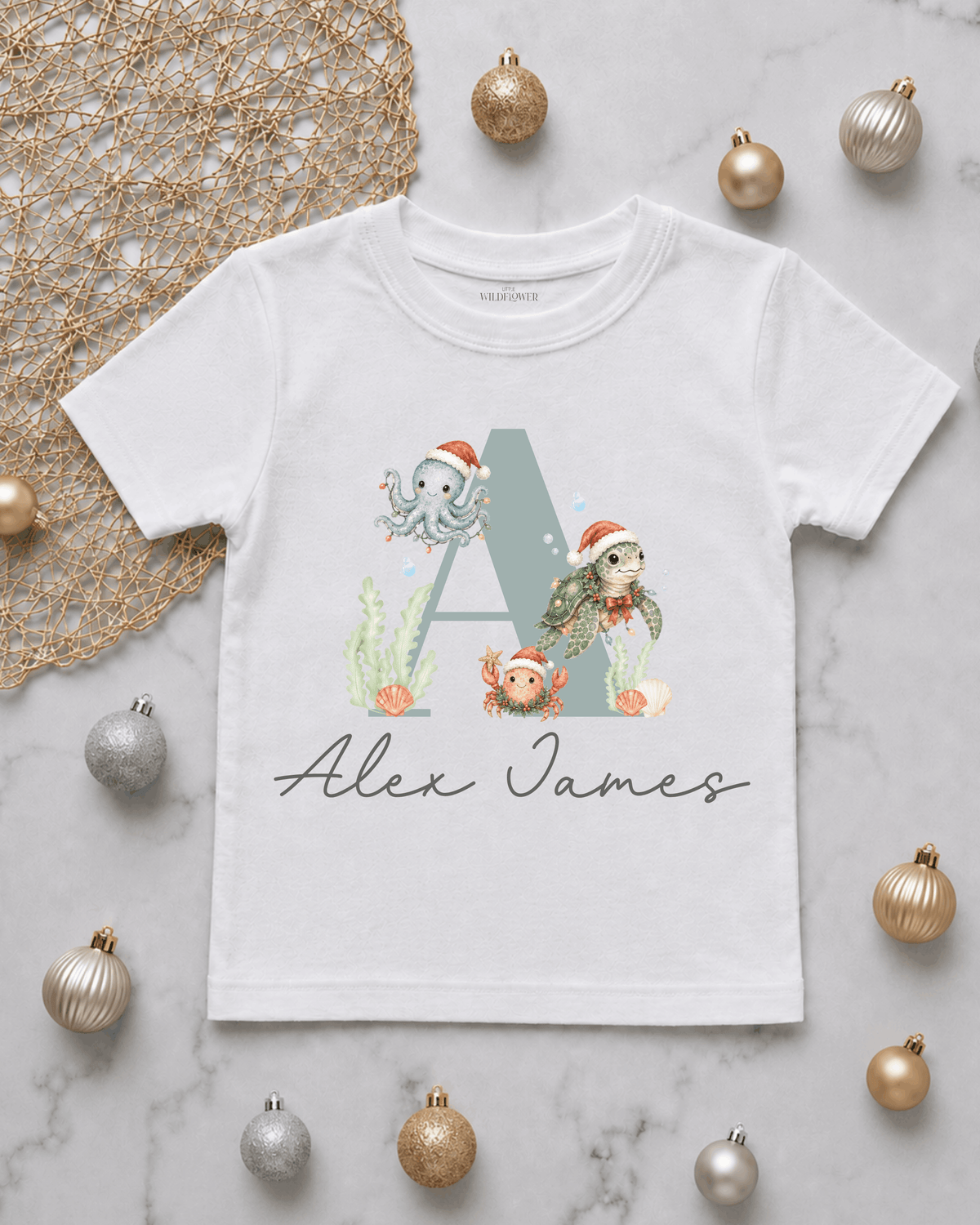 Personalised Ocean Kids T-Shirt | Christmas