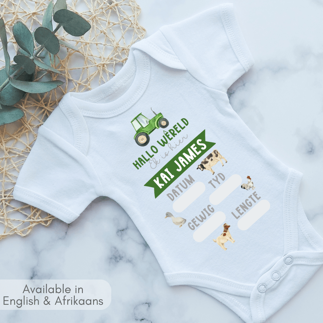 Farm Birth Announcement Onesie