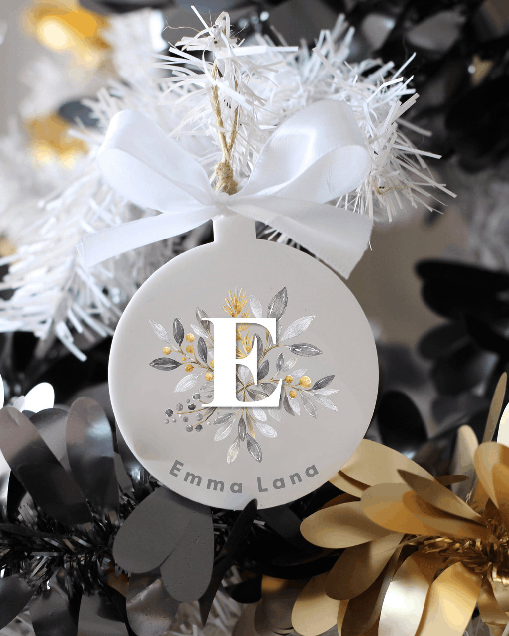 Leafy Acrylic Christmas Ornament