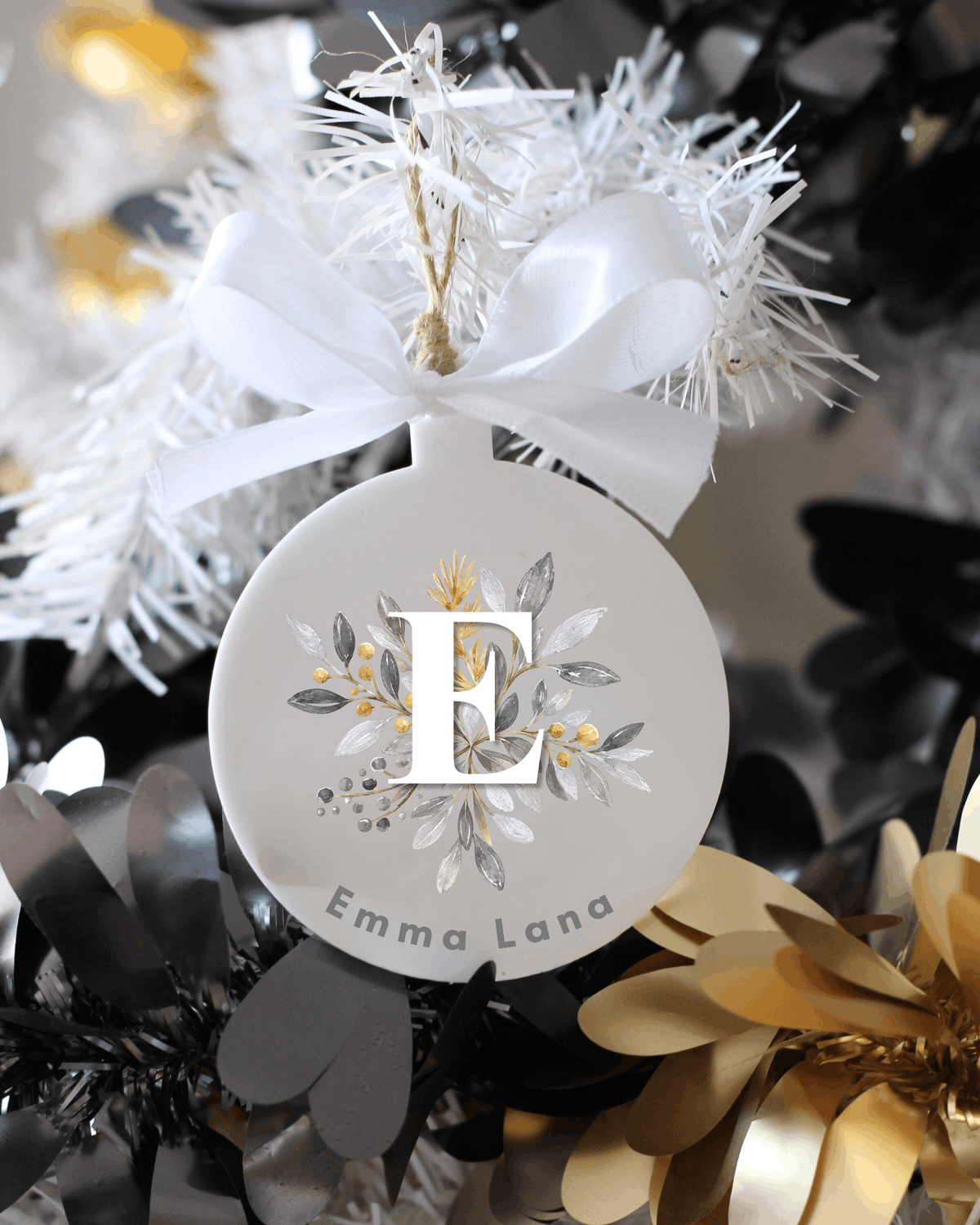 Leafy Acrylic Christmas Ornament
