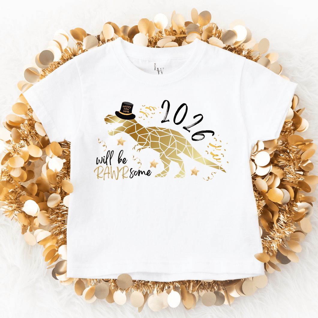 2026 Rawrsome New Year Kids Shirt