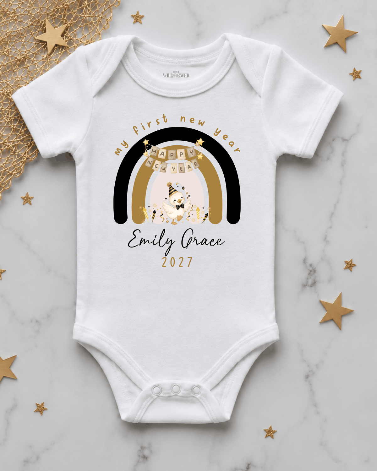 Personalised Rainbow First New Year Onesie | New Year