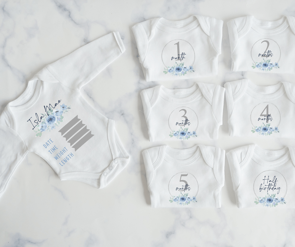 Floral Monthly Milestone Onesie Set