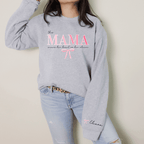 Mama Wears Her Heart On Her Sleeve Crew Neck