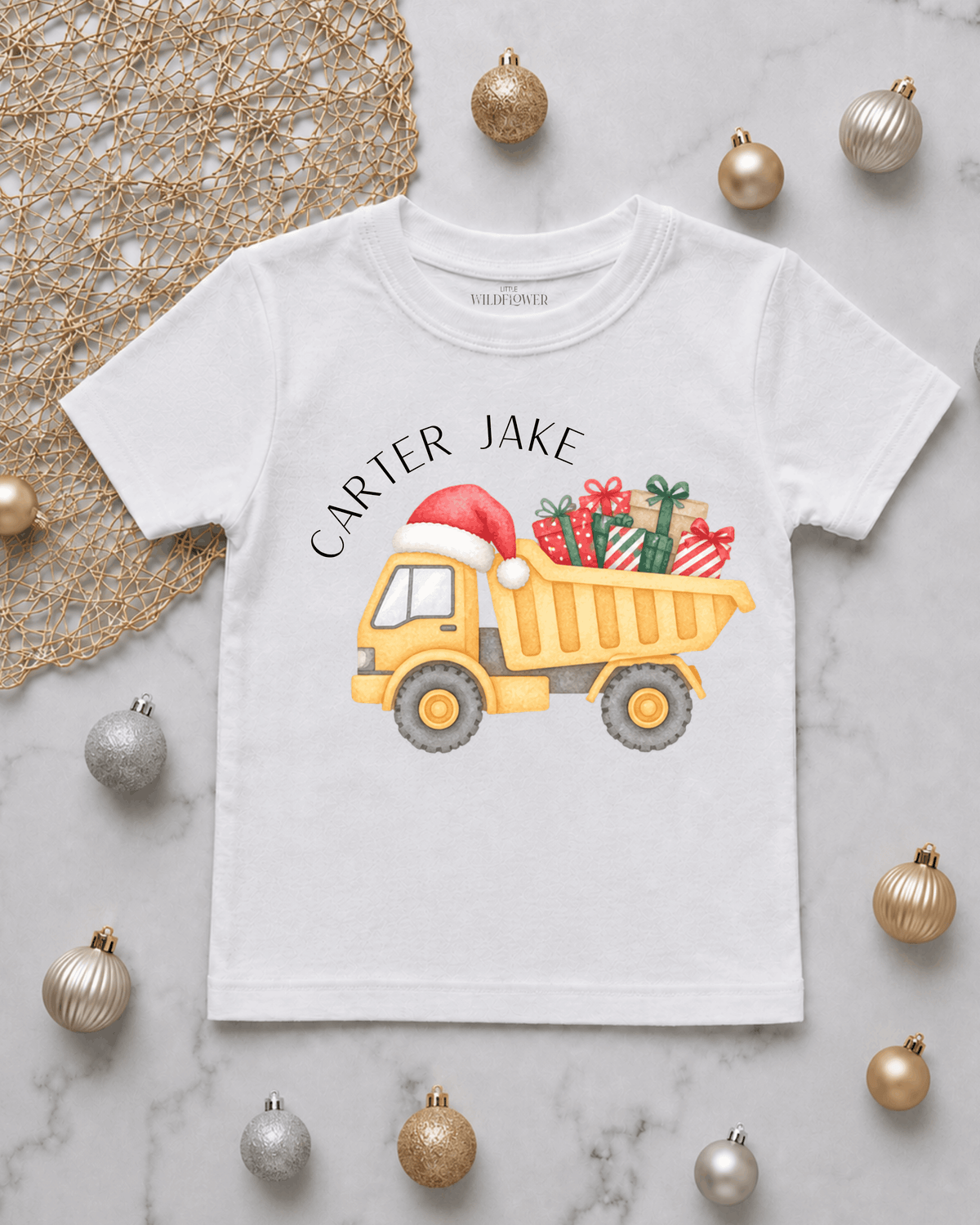 Personalised Construction Kids T-Shirt | Christmas