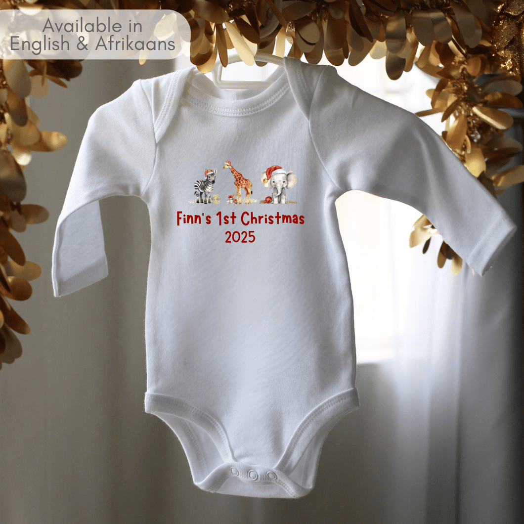 Safari First Christmas Onesie
