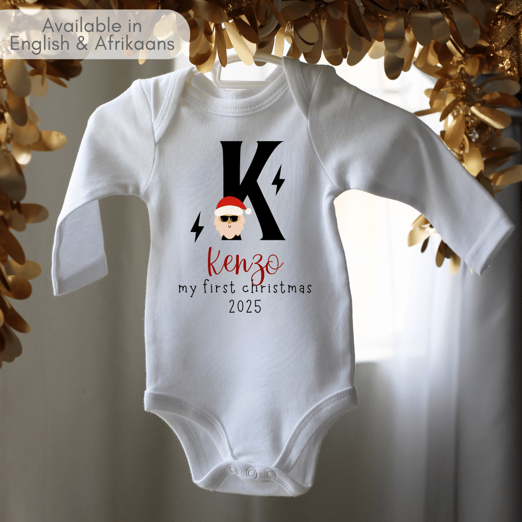 Rocker Santa First Christmas Onesie