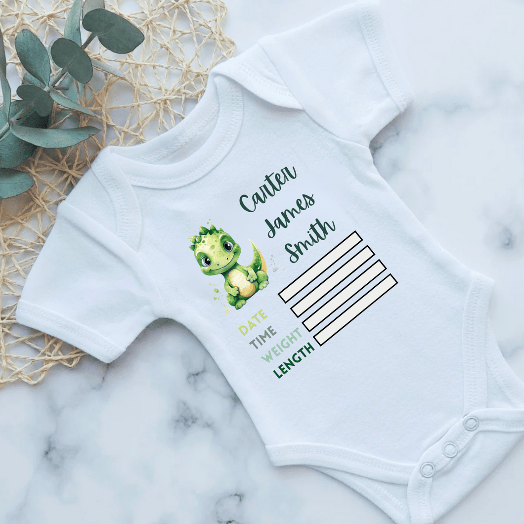 Dino Birth Announcement Onesie