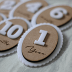 Scalloped Wooden Milestone Discs
