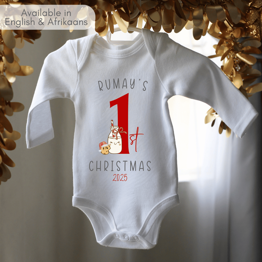 Milk & Cookies First Christmas Onesie