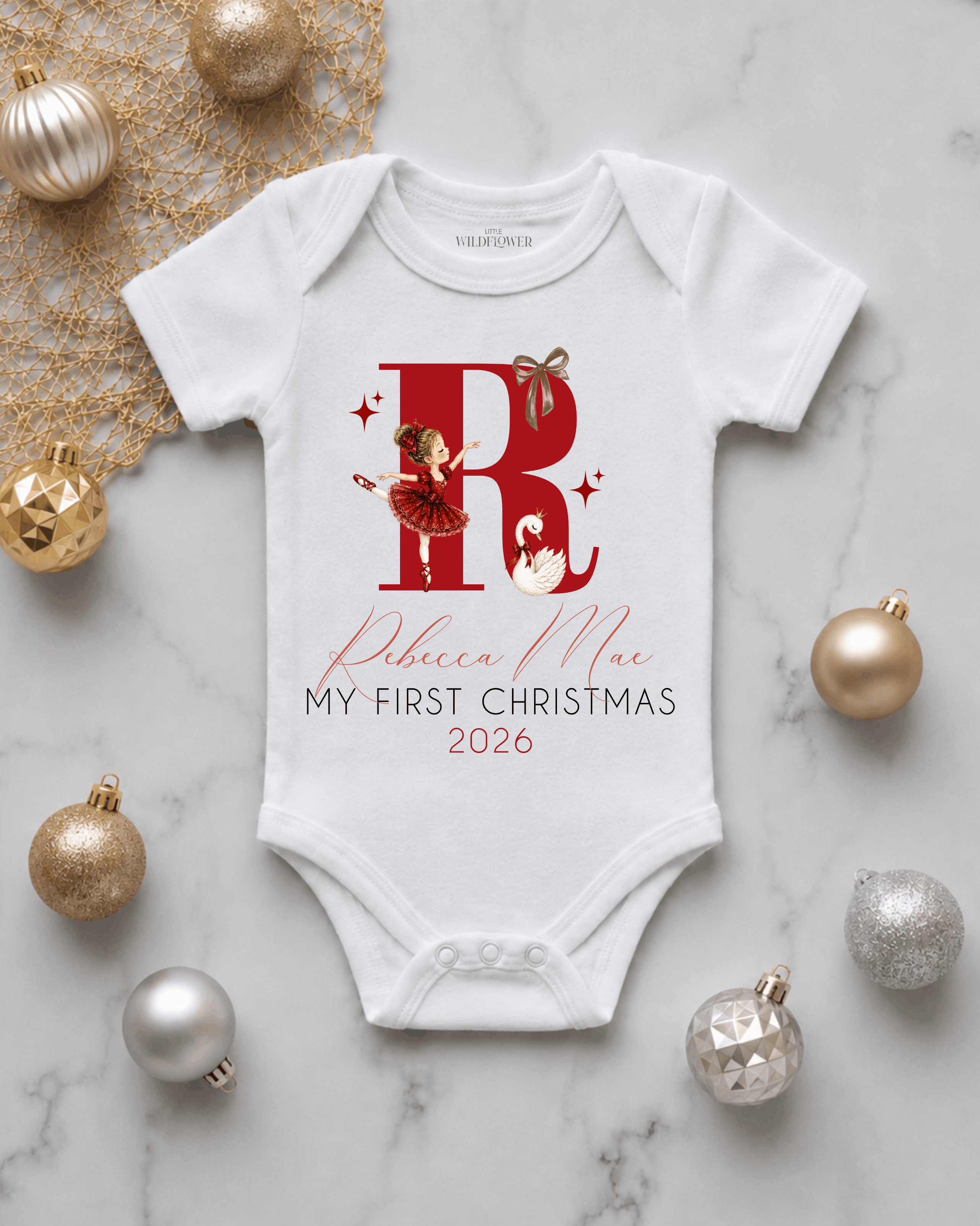 Personalised Ballet First Christmas Onesie | Christmas