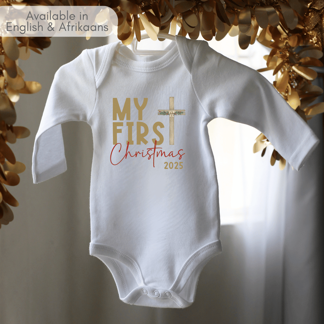 Cross First Christmas Onesie
