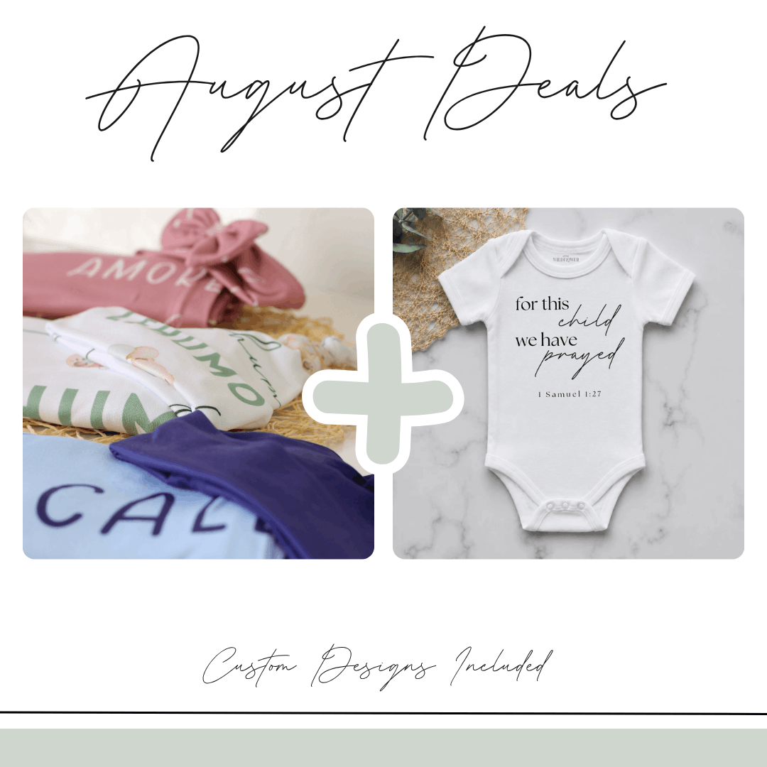 Personalised Swaddle Set & Onesie | August Deals