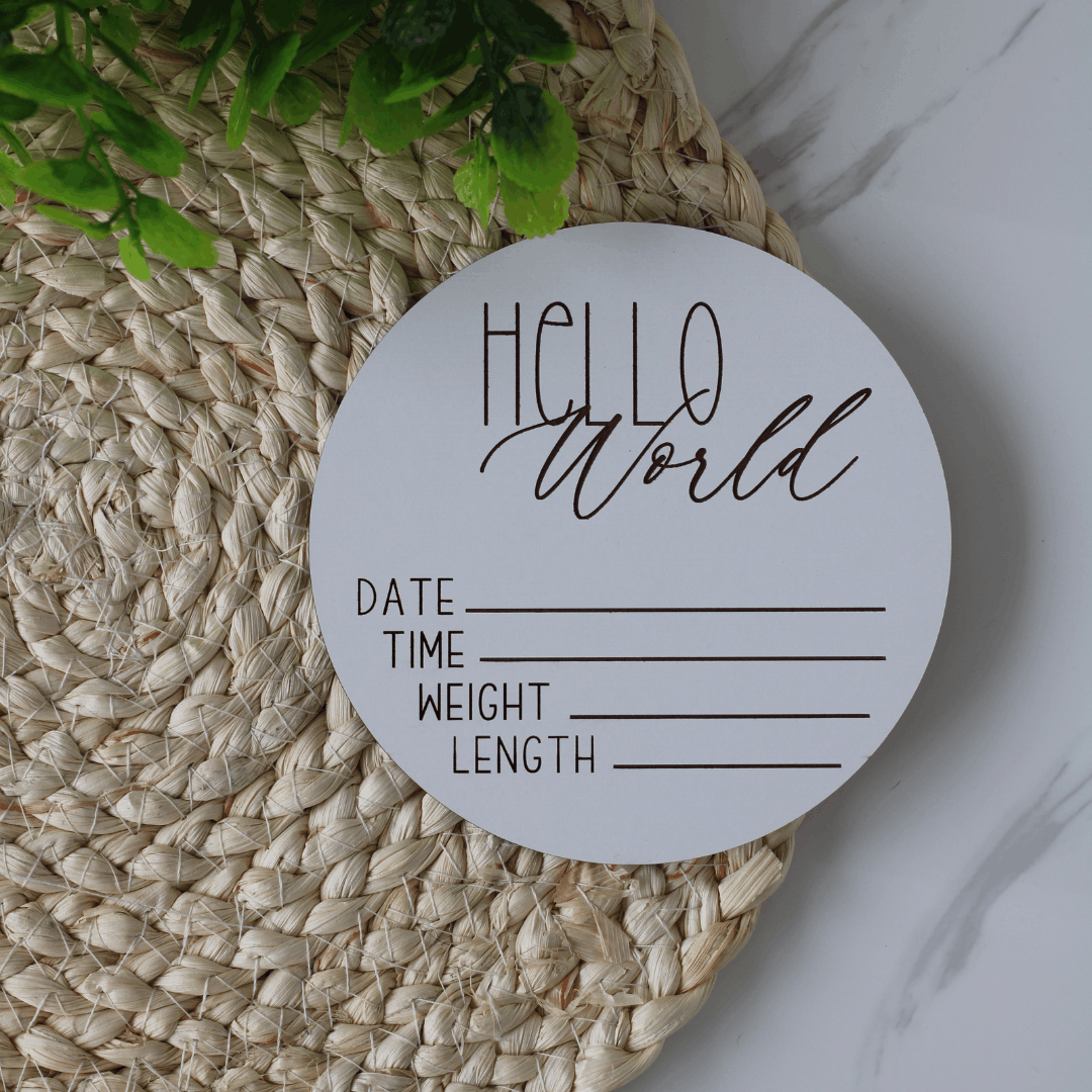 Wooden Birth Announcement Disc