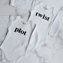 Load image into Gallery viewer, Plot Twist Twin Onesie Set
