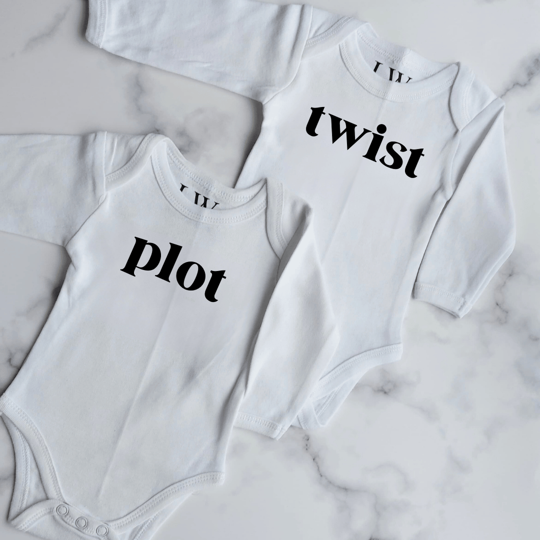 Plot Twist Twin Onesie Set