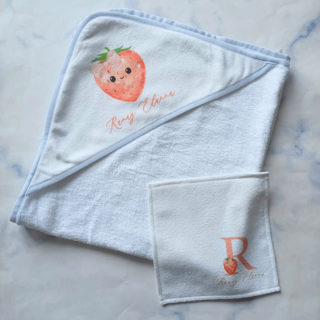Personalised Towel & Wash Rag Customisable Babyshower Gift Bundle