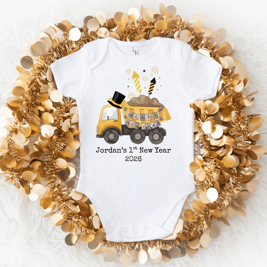Construction First New Year Onesie