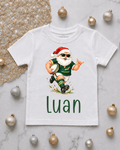 Personalised Rugby Santa Kids T-Shirt | Christmas
