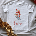 Skating Santa Christmas Kids Shirt