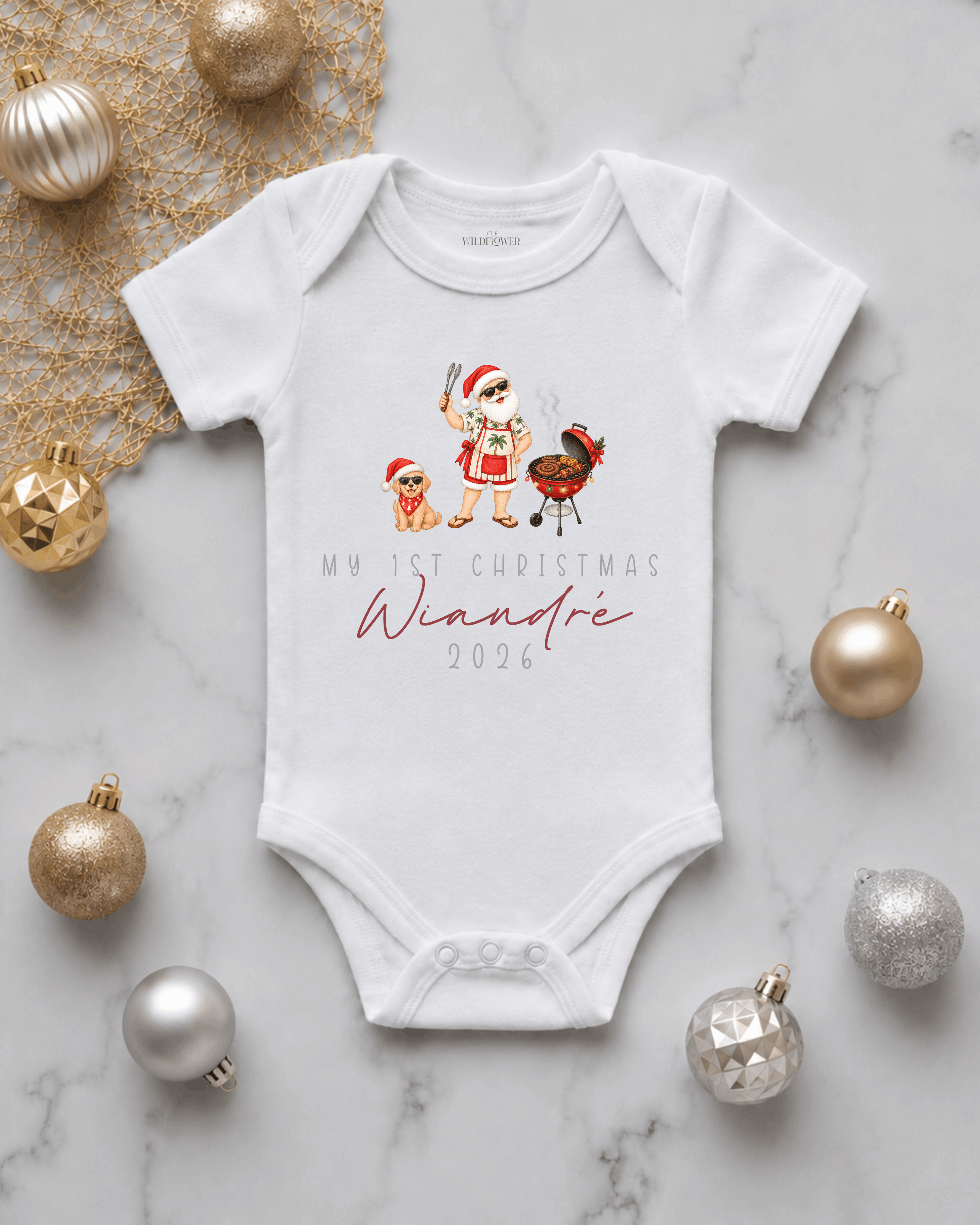 Personalised Braai Santa First Christmas Onesie | Christmas