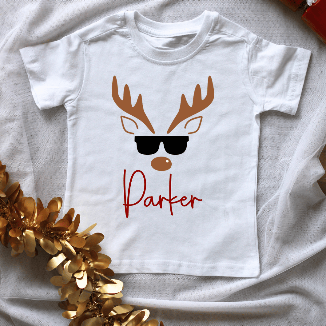 Boy Reindeer Christmas Kids Shirt