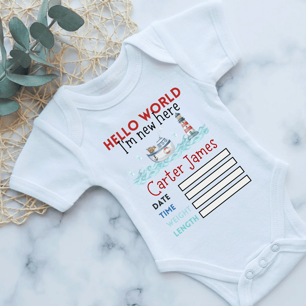 Nautical Birth Announcement Onesie