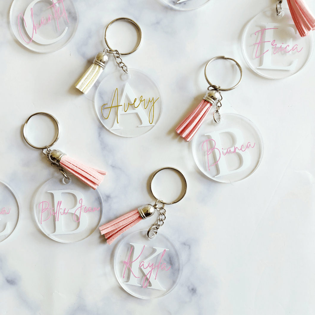 Personalised Acrylic Initial Key Ring | Mother's Day