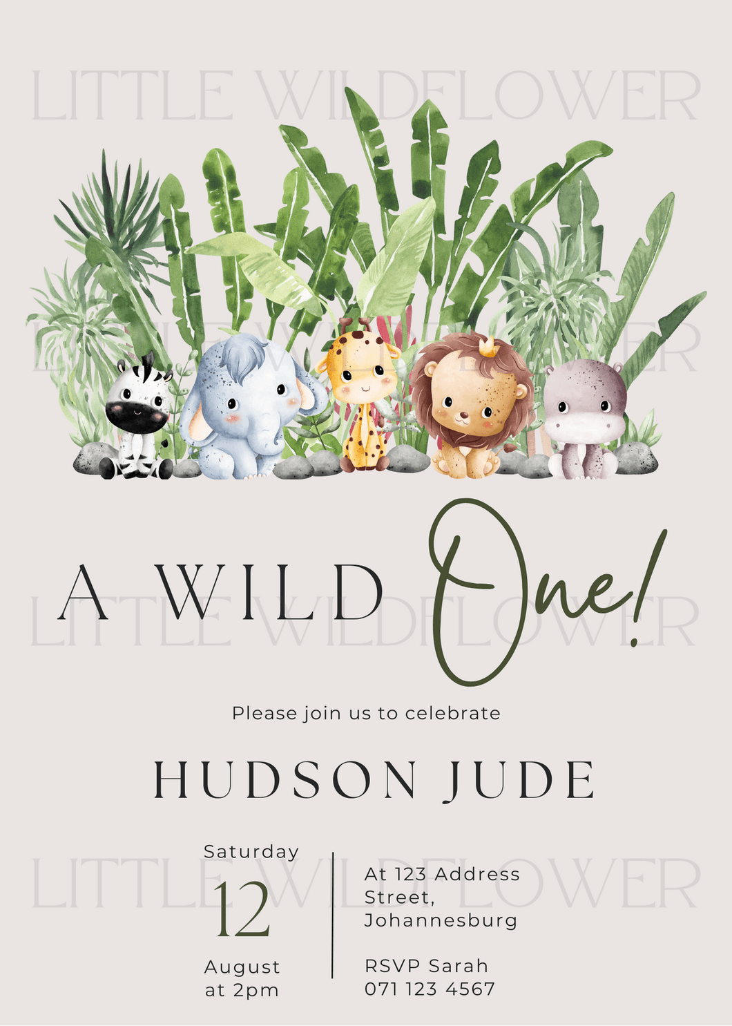 Wild One Themed Digital Invitation