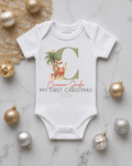Personalised Beach Santa First Christmas Onesie | Christmas