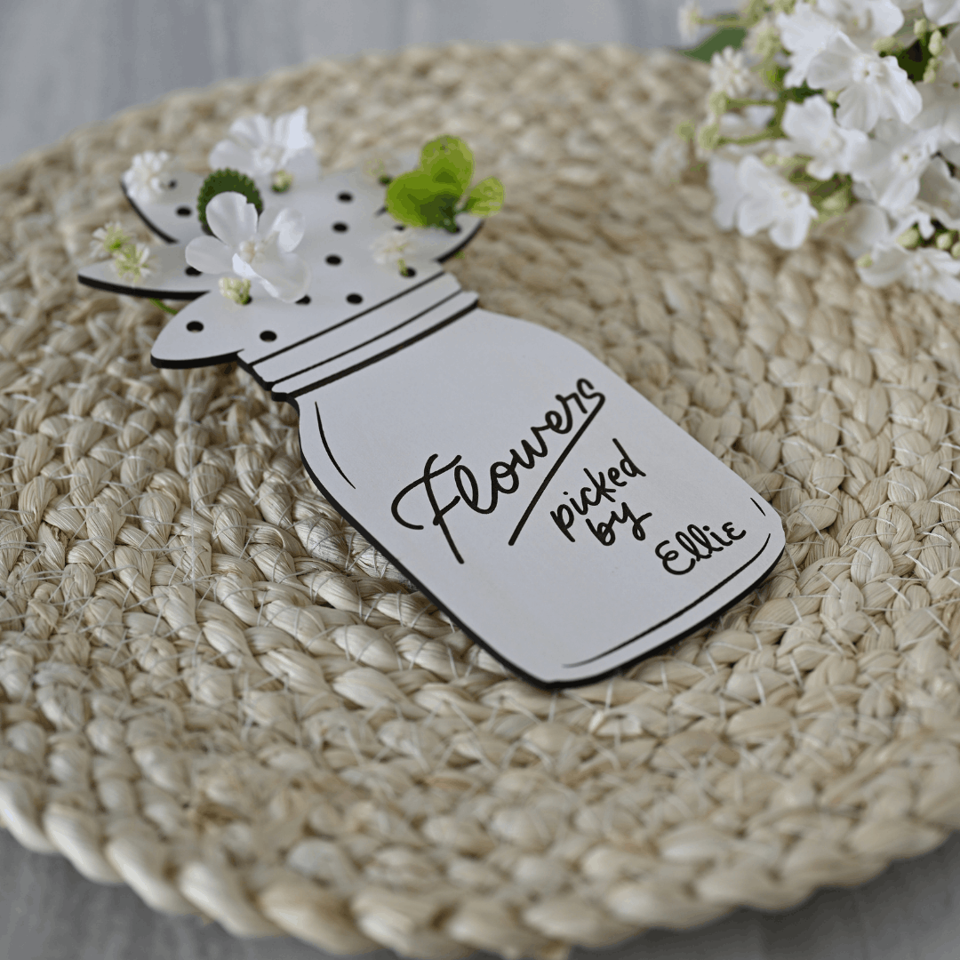 Personalised Wooden Flower Holder Magnets