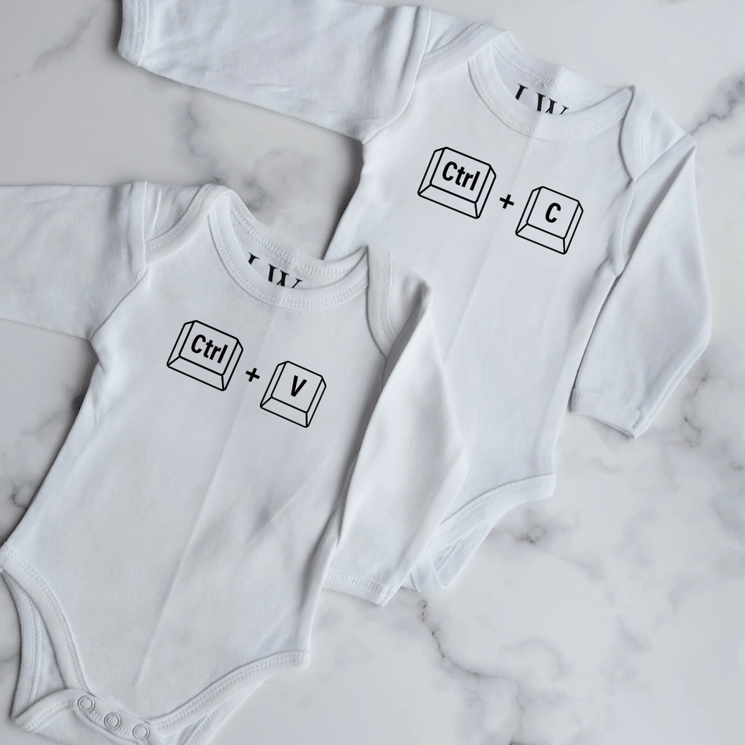 Copy, Paste Twin Onesie Set