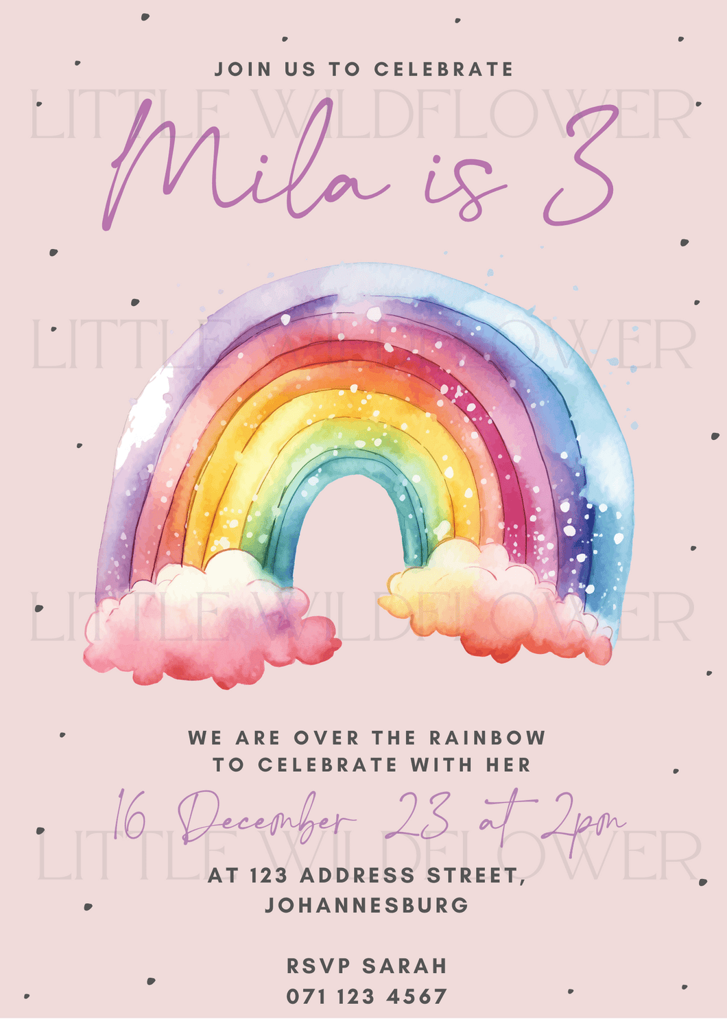 Rainbow Themed Digital Invitation