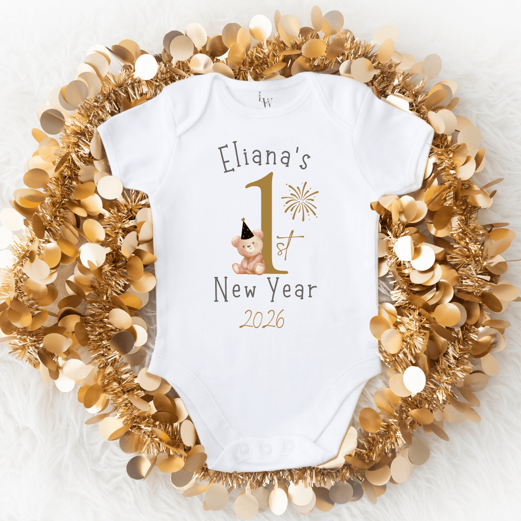 Bear First New Year Onesie