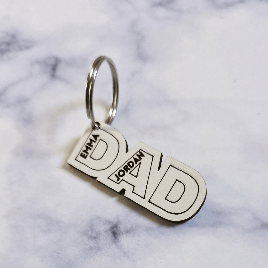 Personalised Wooden DAD Keyring | Father's Day